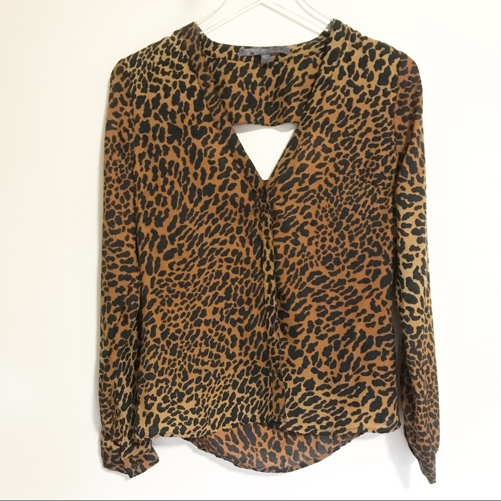 Guess | Leopard Print Blouse w/ Cut Out & Buttons